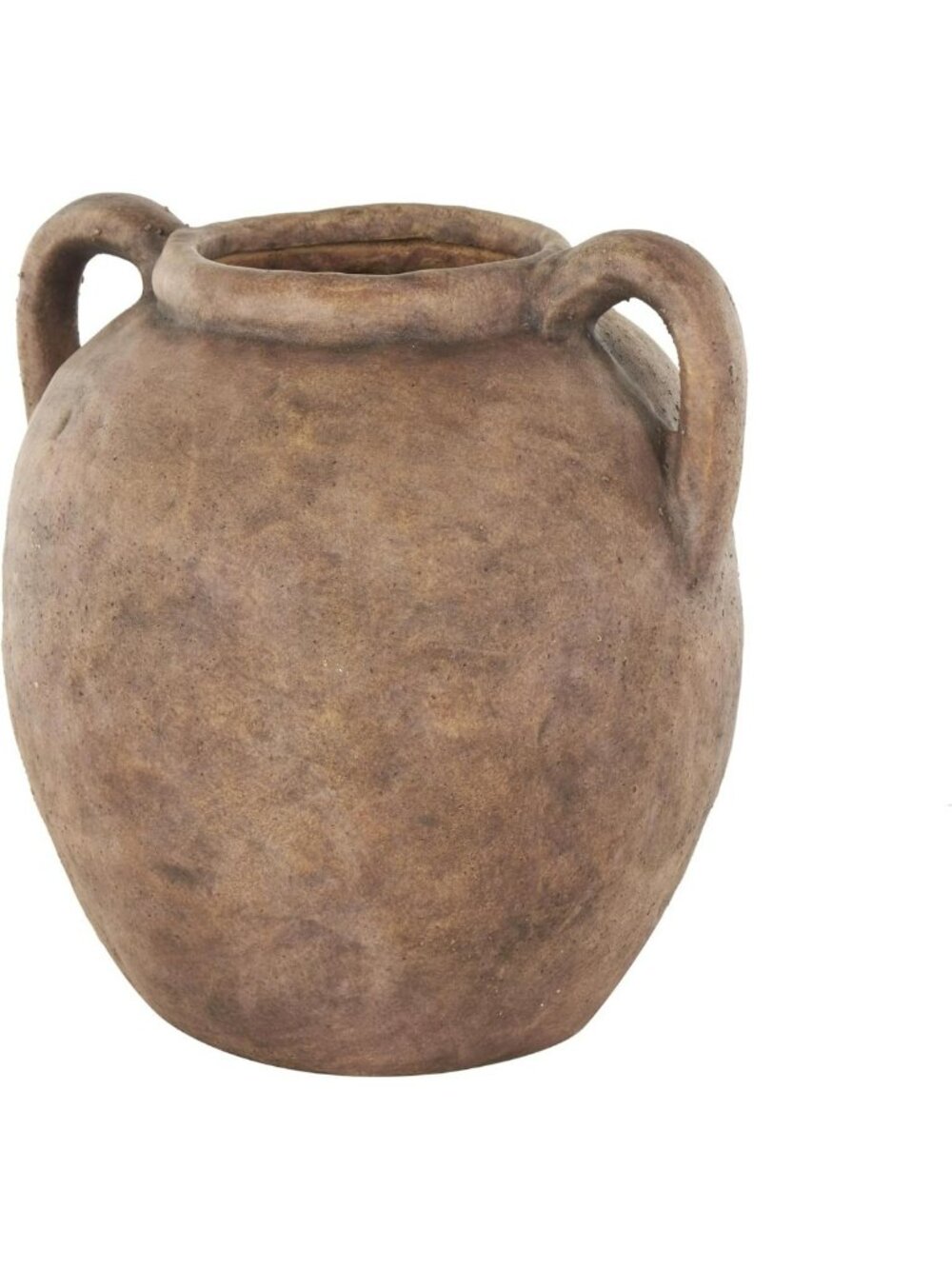 Antique Style Ceramic Decorative Vase with Handles - Textured Centerpiece for